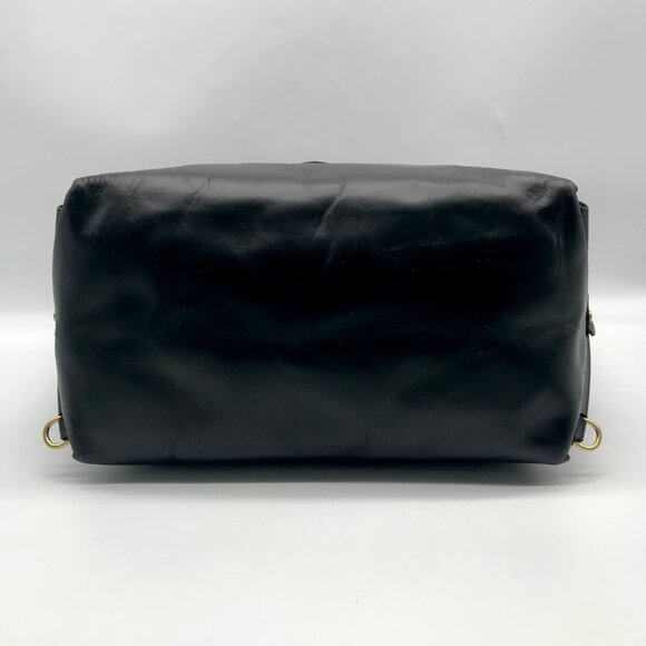 Form Function Form Black Horween Leather & Animal Print Flap 3 Way Bag - Picture 6 of 12